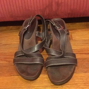 strappy leather heels